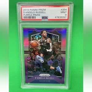 2019 Panini Prizm Purple Prizm D'Angelo Russell #204 PSA 9!